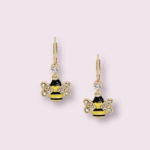 Betsey Johnson Faux Stone Bee Earrings